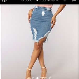Distressed jean skirt brand new with tags ‼️SOLD‼️